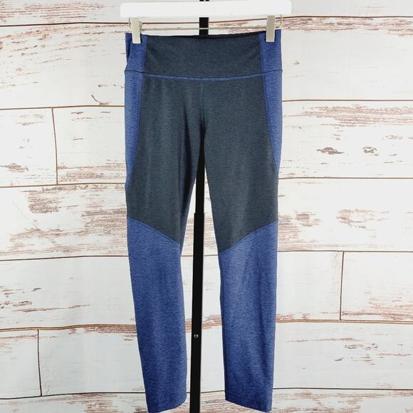 Outdoor Voices Warm Up Leggings Color Block Blue Charcoal Size Small - Picture 2 of 9